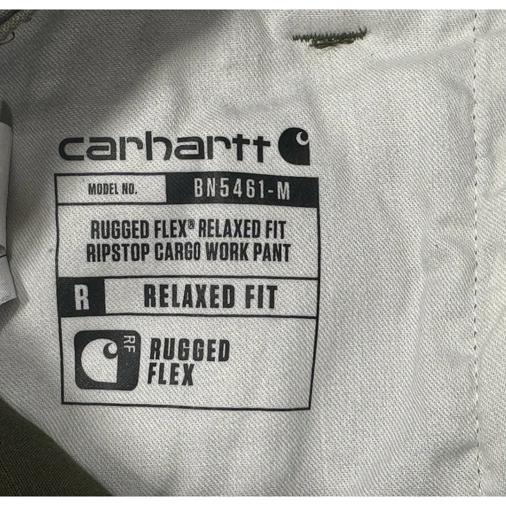 Carhartt Pants Mens 40x32 Green Rugged Flex Ripstop Cargo Relaxed Fit BN5461-M